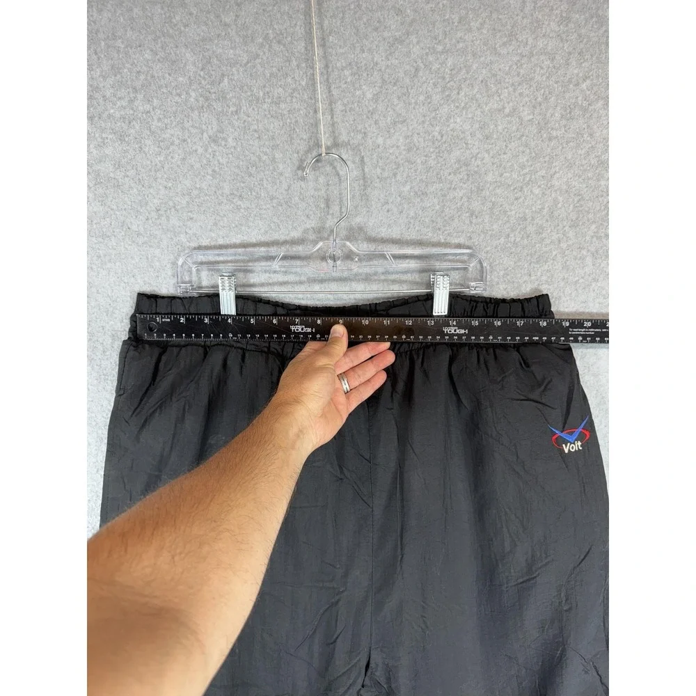Vintage Voit Pants Mens XL Black Nylon Lined Windbreaker Joggers Korea 90s